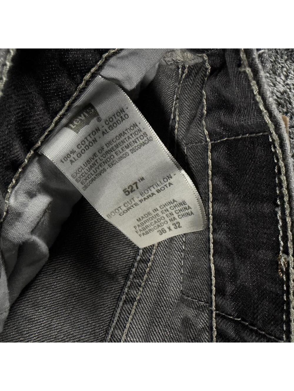 Vintage Y2K grunge Levi’s 527 gray baggy bootcut jeans - fits 36x31! - Picture 6 of 6